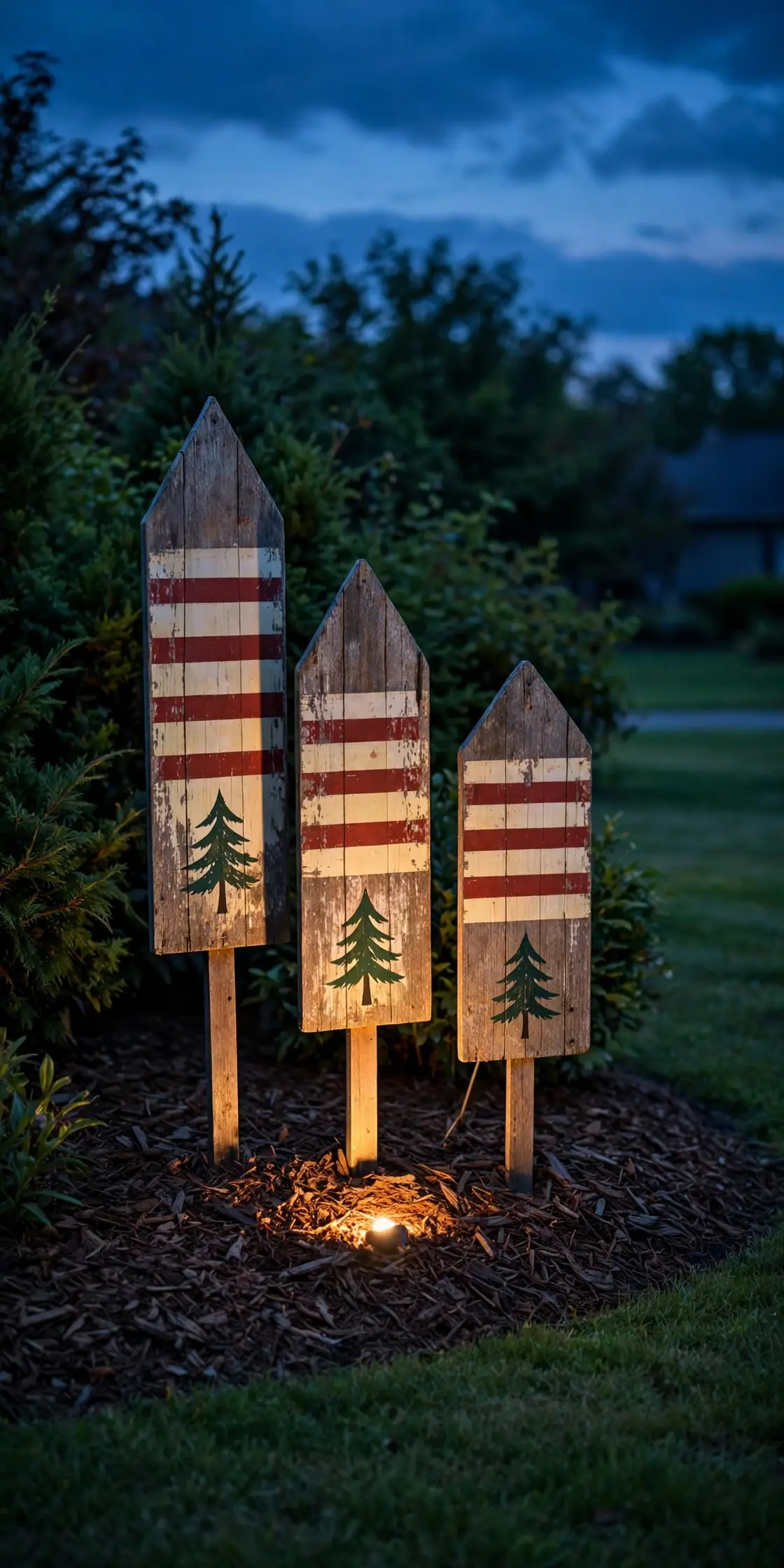 rustic wooden christmas signs garden bed yard